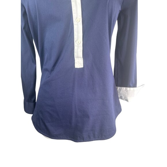 2/$30 ZARA Navy & White Small Button-Up Blouse With 3/4 Sleeves - Picture 7 of 15